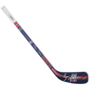 Brian Leetch New York Rangers Autographed Reverse Retro Logo Mini Wood Hockey Stick