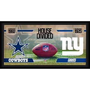 Dallas Cowboys vs. New York Giants Framed 10″ x 20″ House Divided Football Collage