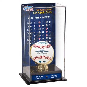 New York Mets 1986 World Series Champions Sublimated Display Case with Series Listing Image