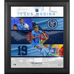 Jesus Medina New York City FC Framed 15″ x 17″ Stitched Stars Collage