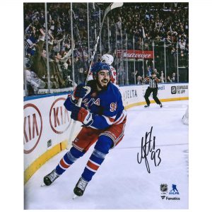 Mika Zibanejad New York Rangers Autographed 8″ x 10″ 5-Goal Game Celebration Photo