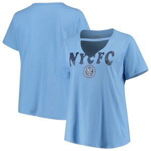 New York City FC 5th & Ocean by New Era Women’s Plus Size Athletic Baby V-Neck T-Shirt