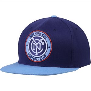 New York City FC Mitchell & Ness XL Logo Two-Tone Snapback Adjustable Hat