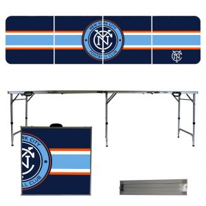 New York City FC Striped Design 8′ Portable Folding Tailgate Table