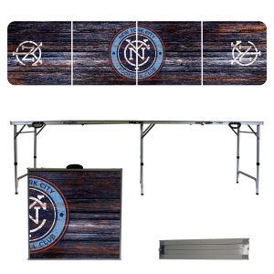 New York City FC Weathered Design 8′ Portable Folding Tailgate Table