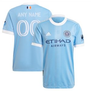 New York City FC adidas 2021 Bronx Blue Kit Authentic Custom Jersey