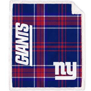 New York Giants 60” x 70” Plaid Ultra Fleece Sherpa Throw Blanket