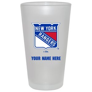 New York Rangers 16oz. Frosted Personalized Pint Glass