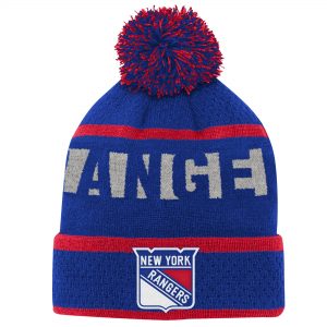 New York Rangers Youth Breakaway Cuffed Knit Hat with Pom