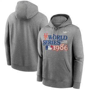 Nike New York Mets Gray 1986 World Series 35th Anniversary Club Fleece Pullover Hoodie