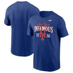 Nike New York Mets Royal 1986 World Series 35th Anniversary Infamous T-Shirt