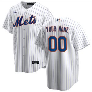 Nike New York Mets White Home Replica Custom Jersey