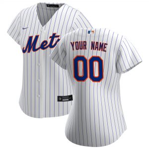 Nike New York Mets Women’s White Home Replica Custom Jersey