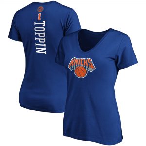 Obi Toppin New York Knicks Women’s Playmaker Name & Number V-Neck T-Shirt